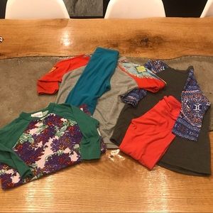 KIDS LULAROE LEGGINGS AND RAGLAN TOP SZ S/4